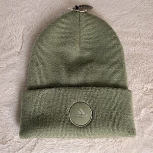 Adidas olive green unisex beanie hat- new!